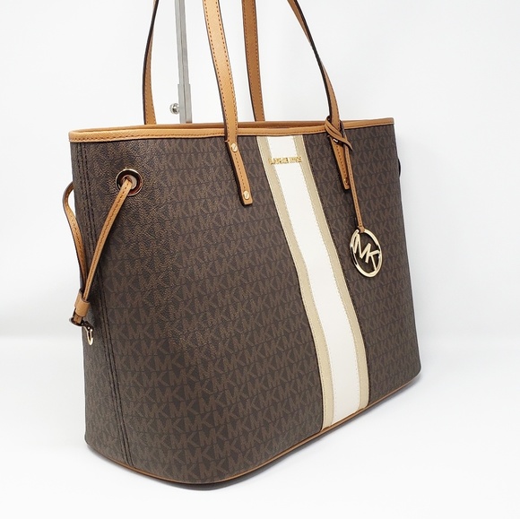 Michael Kors Large Jet Set Tote Bag Brown - Picture 2 of 6